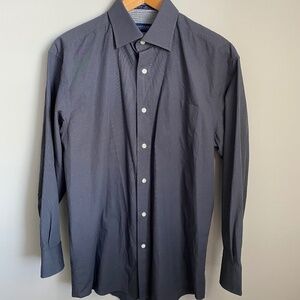 Hathaway Platinum Men's Charcoal Gray Button‎ Up Long Sleeve Shirt 15 - 15 1/2
